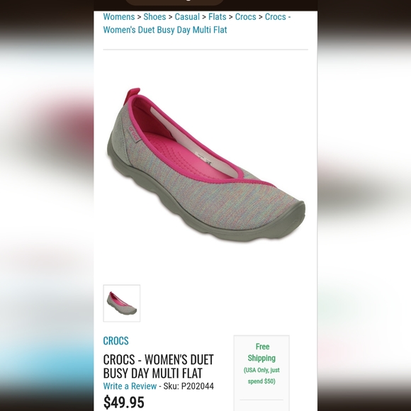 Crocs Women's 11 Multicolor Grey Duet Busy Day 202044 Slip On Comfort Flats - Picture 12 of 16